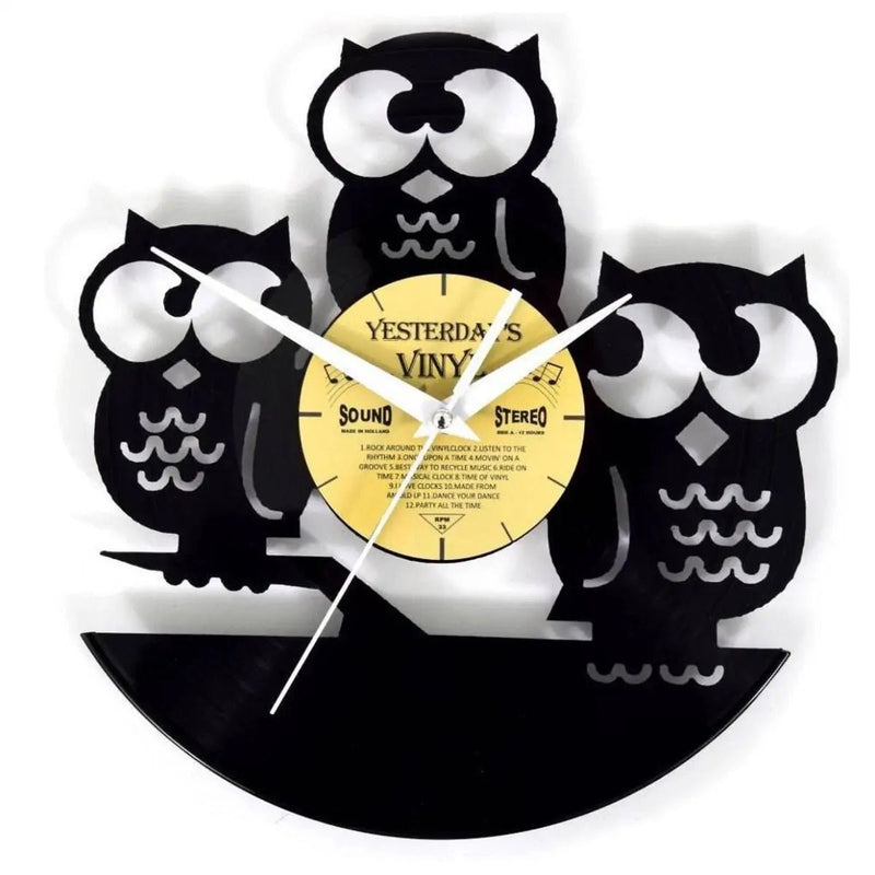 Yesterday’s Vinyl Record Clock Owls - CLOCKS - Beattys of Loughrea
