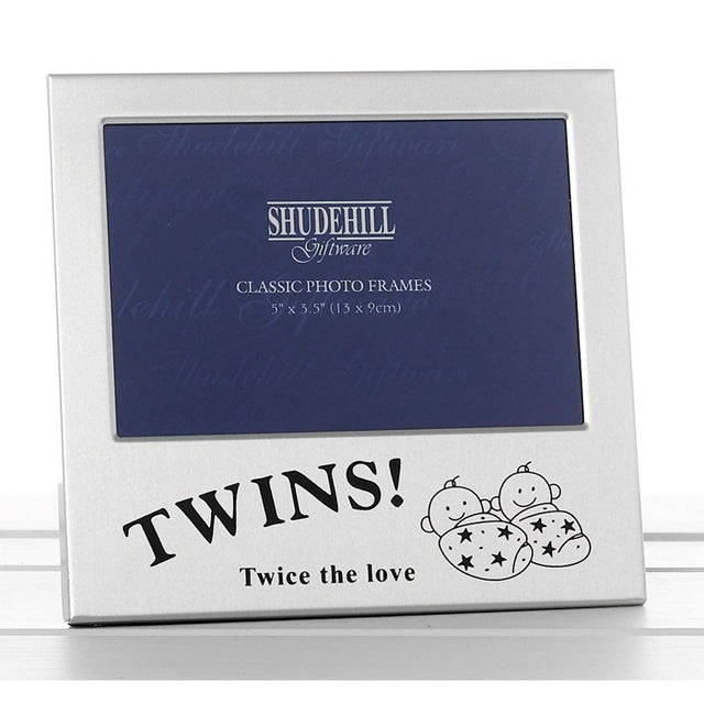 Twins - Twice the Love Photo Frame 5" x 3.5" - PHOTO FRAMES - PLATED, GILT, STONE - Beattys of Loughrea
