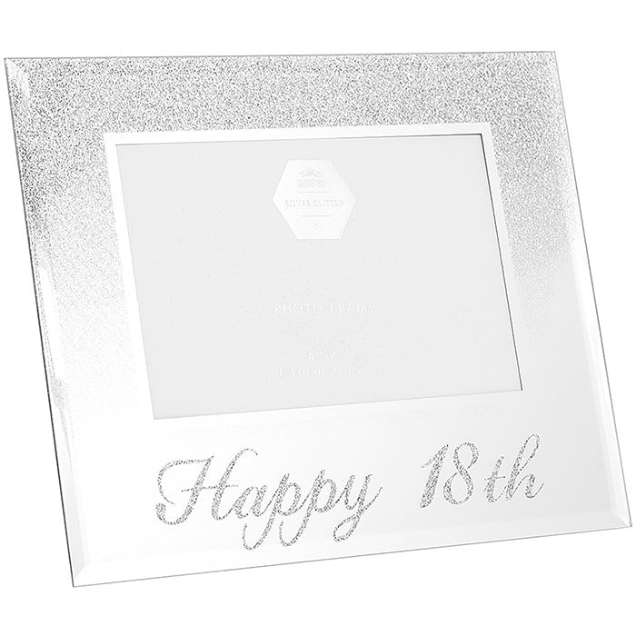 Glitter Mirror 6″ x 4″ 18th Birthday Photo Frame - PHOTO FRAMES - PLATED, GILT, STONE - Beattys of Loughrea