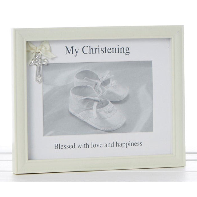 My Christening Cross Photo Frame 6" x 4" - PHOTO FRAMES - PLATED, GILT, STONE - Beattys of Loughrea
