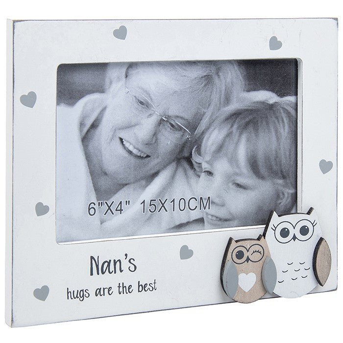 Family Owl Photo Frame 6" x 4" Nan - PHOTO FRAMES - PLATED, GILT, STONE - Beattys of Loughrea