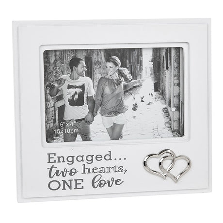 Fond Words Engaged Photo Frame 6” x 4” - PHOTO FRAMES - PLATED, GILT, STONE - Beattys of Loughrea