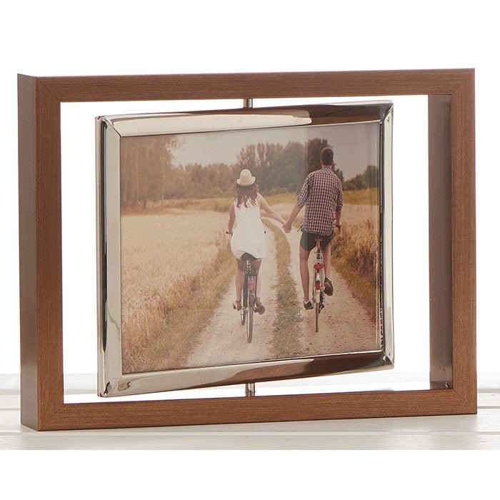 Copper Silver Spin Photo Frame 7” x 5” - PHOTO FRAMES - PLATED, GILT, STONE - Beattys of Loughrea