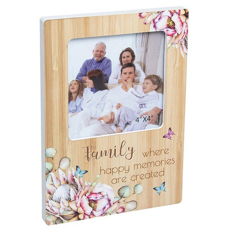 Vintage Floral 4" x 4" Family Photo Frame - PHOTO FRAMES - PLATED, GILT, STONE - Beattys of Loughrea