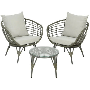 PALERMO WICKER 2 SEATER BISTRO SET - BISTRO SET 2 PERSON - Beattys of Loughrea