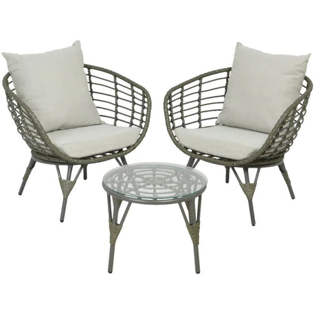 PALERMO WICKER 2 SEATER BISTRO SET - BISTRO SET 2 PERSON - Beattys of Loughrea