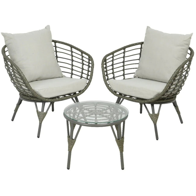 PALERMO WICKER 2 SEATER BISTRO SET - BISTRO SET 2 PERSON - Beattys of Loughrea