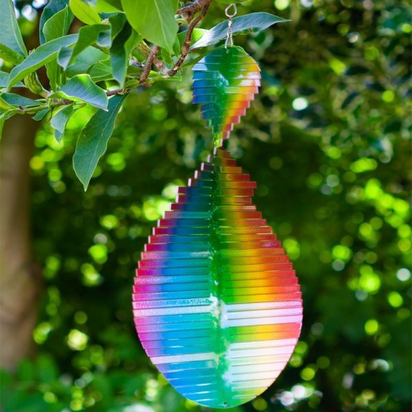 Rainbow Wave Wind Spinner 45cm - SOLAR / GARDEN ORNAMENTS - Beattys of Loughrea