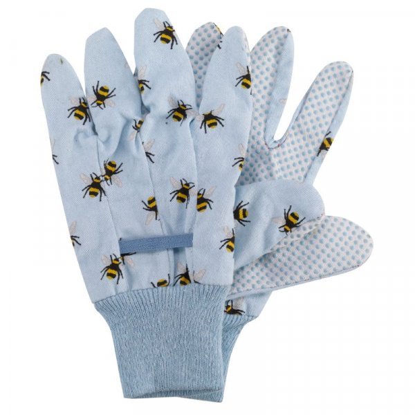 3pk Bees Cotton Grips Garden Gloves Medium Size 8 - GARDEN GLOVES ,APRONS, KNEE PADS, GARDEN PEGS - Beattys of Loughrea
