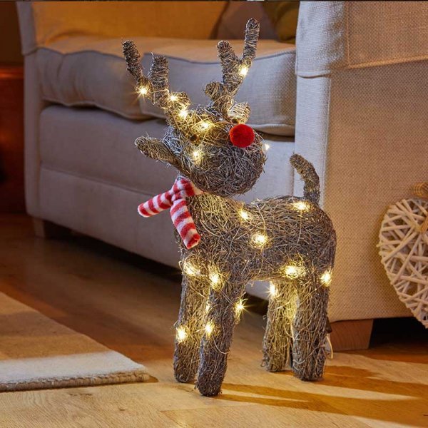 Sparkly Cupid 60 LED Reindeer - 66cm - XMAS ROOM DECORATION LARGE AND LIGHT UP - Beattys of Loughrea