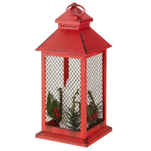 Yule Lantern, Red & Gold - XMAS LANTERNS/ BOTTLES - Beattys of Loughrea