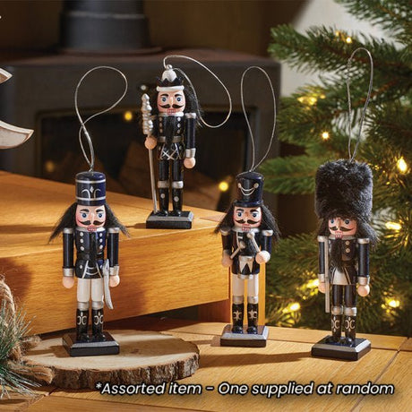 Nutcracker Pendant - Navy & Silver - One Supplied* - XMAS BAUBLES - Beattys of Loughrea
