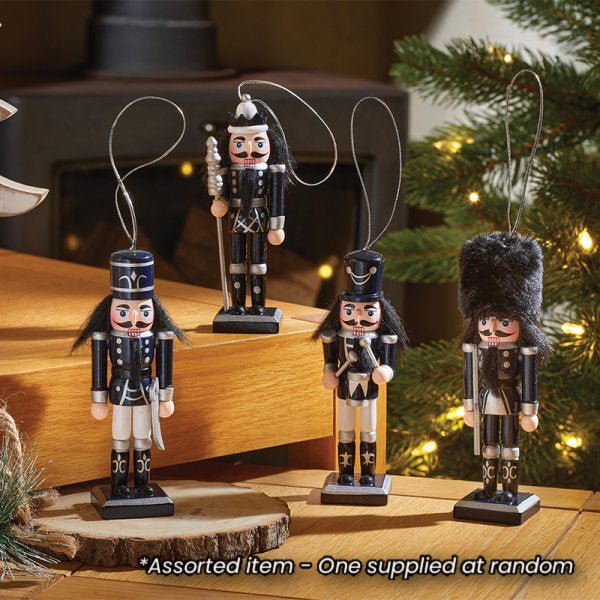 Nutcracker Pendant - Navy & Silver - One Supplied* - XMAS BAUBLES - Beattys of Loughrea