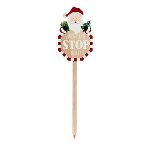 SantaStop! Stake Sign 75cm - XMAS ACCESSORIES - Beattys of Loughrea