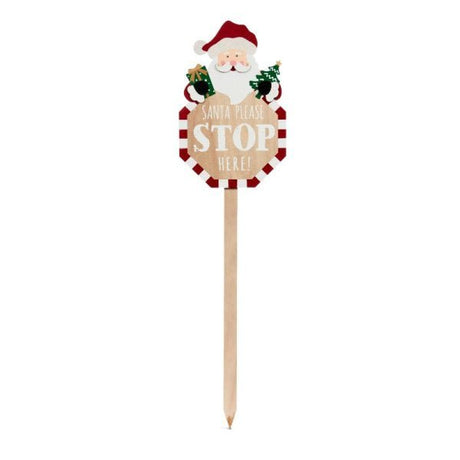 SantaStop! Stake Sign 75cm - XMAS ACCESSORIES - Beattys of Loughrea