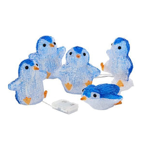 InLit Ice Penguins - Set of 5 Battery Operated - XMAS ROOM DECORATION LARGE AND LIGHT UP - Beattys of Loughrea