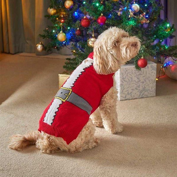Pets Christmas Jumper SantaSuit - 30cm - XMAS CLOTHING Christmas clothing human and pet - Beattys of Loughrea