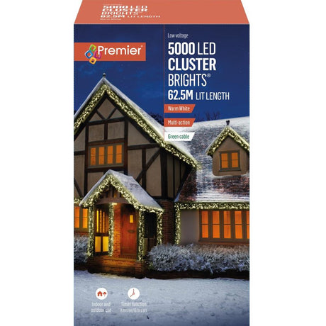 Premier 5000 LED Multi-Action Clusterbrights - Warm White - XMAS LIGHTS LED - Beattys of Loughrea