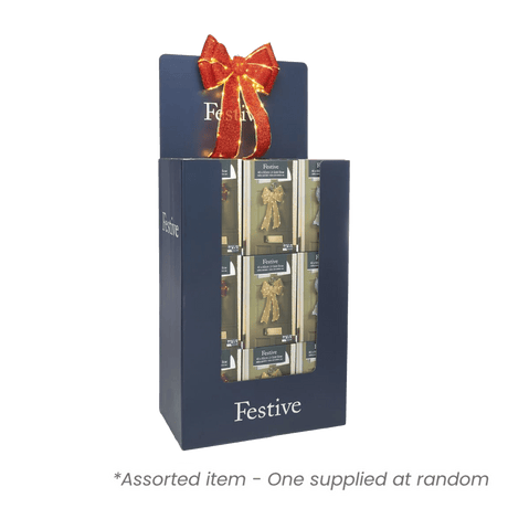 Festive Battery-Operated Lit Bow 40cm x 60cm - One Supplied* - XMAS WREATHS - Beattys of Loughrea