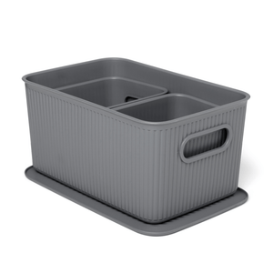 Tatay Baobab Set Of 3 Storage Baskets 5L+ 2x1.5L+ Lid Anthra - PVC STORAGE - TRUNK, LGE BOX , CART - Beattys of Loughrea