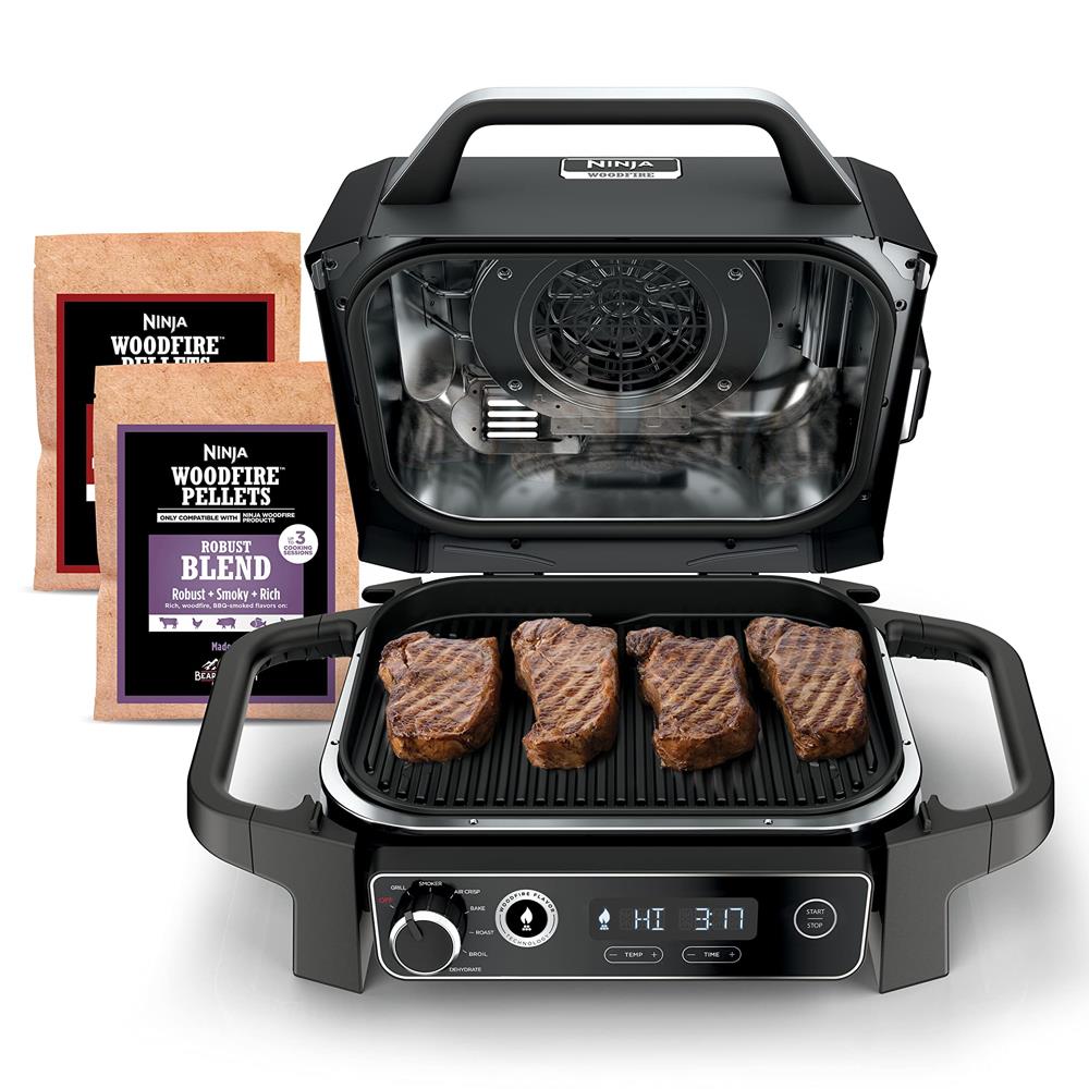 Ninja Woodfire Electric Outdoor BBQ Grill & Smoker | OG701UK - DEEP FAT FRYERS/ AIR FRYER - Beattys of Loughrea