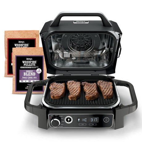 Ninja Woodfire Electric Outdoor BBQ Grill & Smoker | OG701UK - DEEP FAT FRYERS/ AIR FRYER - Beattys of Loughrea