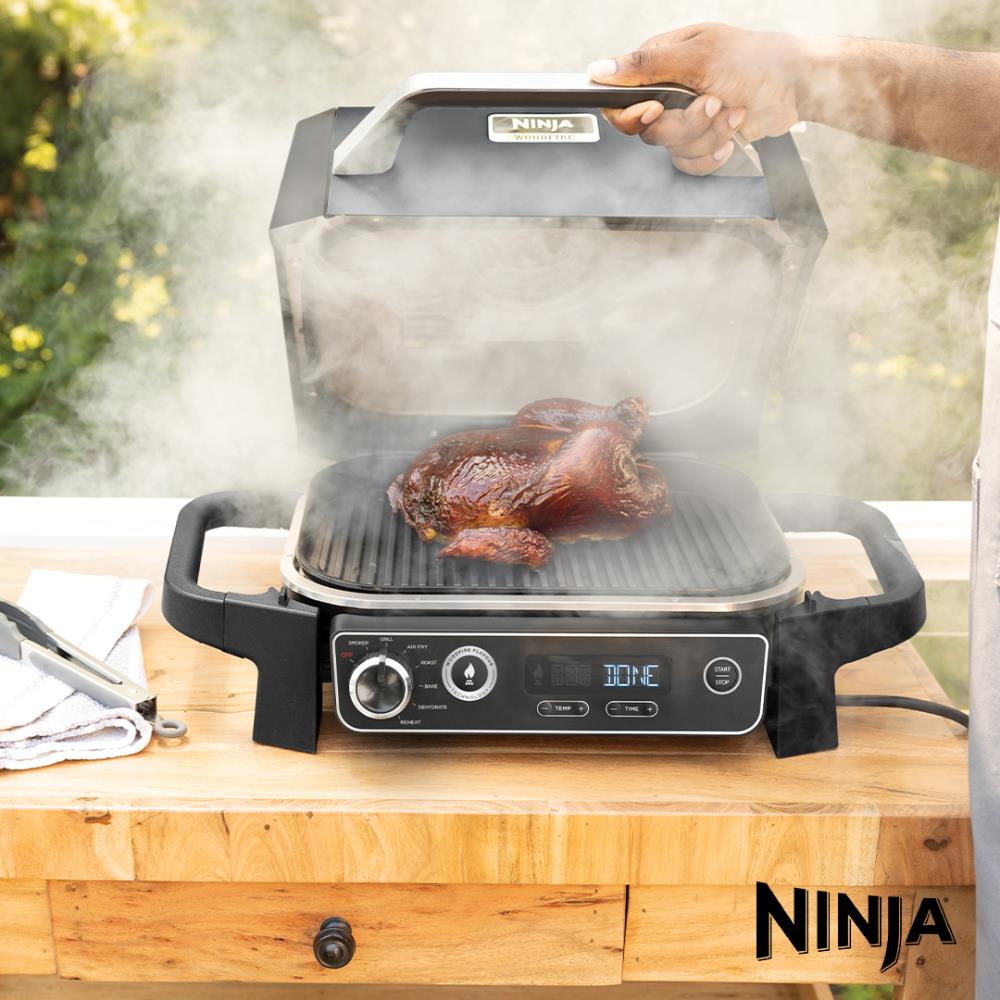 Ninja Woodfire Electric Outdoor BBQ Grill & Smoker | OG701UK - DEEP FAT FRYERS/ AIR FRYER - Beattys of Loughrea