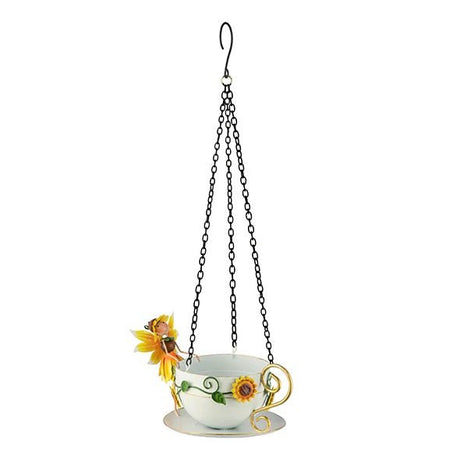 Honey Sunflower Tea Cup Bird Feeder - SOLAR / GARDEN ORNAMENTS - Beattys of Loughrea