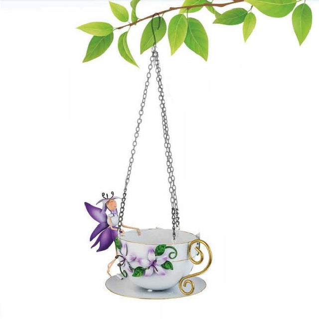 Lily Tea Cup Bird Feeder - SOLAR / GARDEN ORNAMENTS - Beattys of Loughrea