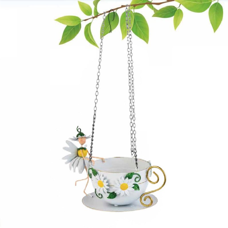 Daisy Tea Cup Bird Feeder - SOLAR / GARDEN ORNAMENTS - Beattys of Loughrea