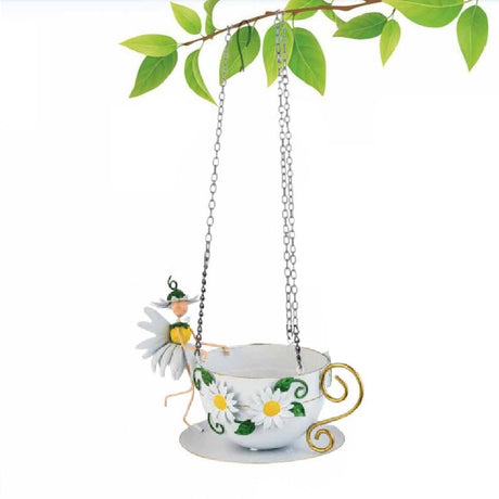 Daisy Tea Cup Bird Feeder - SOLAR / GARDEN ORNAMENTS - Beattys of Loughrea