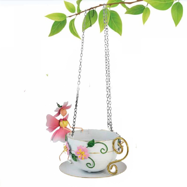 Sakura Cherry Blossom Tea Cup Bird Feeder - SOLAR / GARDEN ORNAMENTS - Beattys of Loughrea