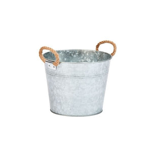 9in Rustic Rope Handled Planter - GDN PLANTER - METAL/POTTERY - Beattys of Loughrea