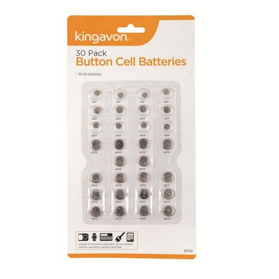 Kingavon 30 Pack Button Cell Batteries - BATTERIES - Beattys of Loughrea