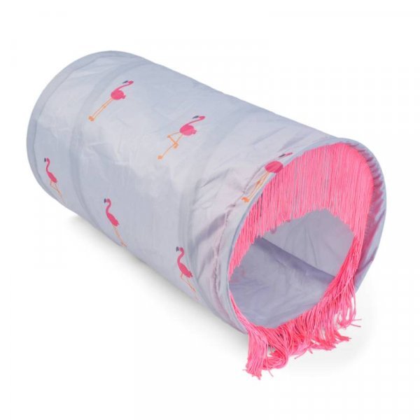Zoon Floating Flamingo Crinkle Cat Tunnel - PET TOYS BOOKS - Beattys of Loughrea