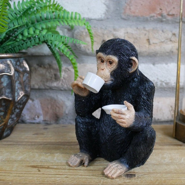 Cup of Tea Monkey 18cm - ORNAMENTS - Beattys of Loughrea