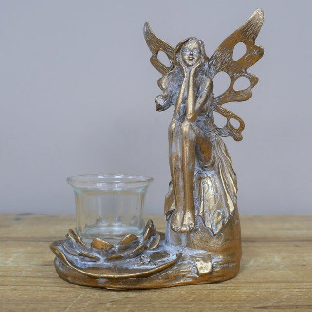Fairy Tealight Holder 19cm - CANDLE HOLDERS / Lanterns - Beattys of Loughrea
