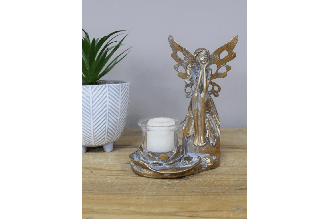 Fairy Tealight Holder 19cm - CANDLE HOLDERS / Lanterns - Beattys of Loughrea
