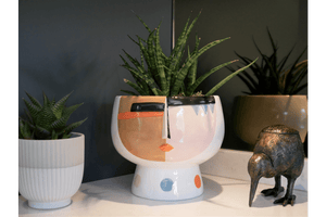 Ceramic Face Plant Pot 15cm (Plant not incl.) - FLOWERPOT/VASE/JUG 1 - Beattys of Loughrea