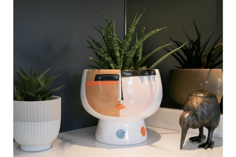 Ceramic Face Plant Pot 15cm (Plant not incl.) - FLOWERPOT/VASE/JUG 1 - Beattys of Loughrea