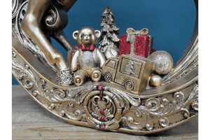 Light Up Christmas Rocking Horse 39cm - XMAS CERAMIC WOOD RESIN GLASS ORNAMENTS - Beattys of Loughrea