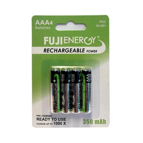 Fuji Energy Rechargeable 350 mAh AAA Batteries 4pk - BATTERIES - Beattys of Loughrea