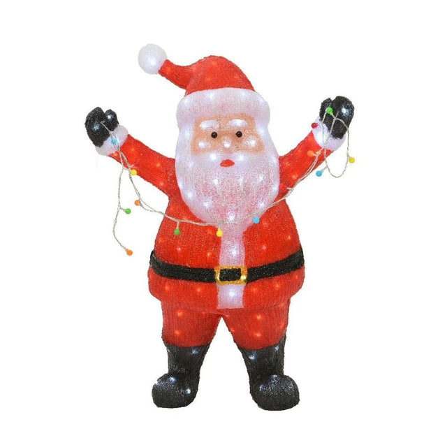 Lumineo 88cm LED Acrylic Flashing Santa Outdoor Decoration - Beattys of Loughrea | www.beattys.ie