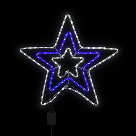 LED Star Rope Light Silhouette Blue & White Mains Operated - XMAS ROOM DECORATION LARGE AND LIGHT UP - Beattys of Loughrea