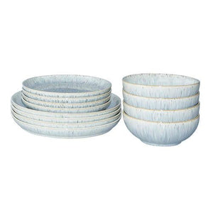 Denby Halo Speckle 12 Piece Coupe Set - TABLEWARE SETS - GENERAL - Beattys of Loughrea
