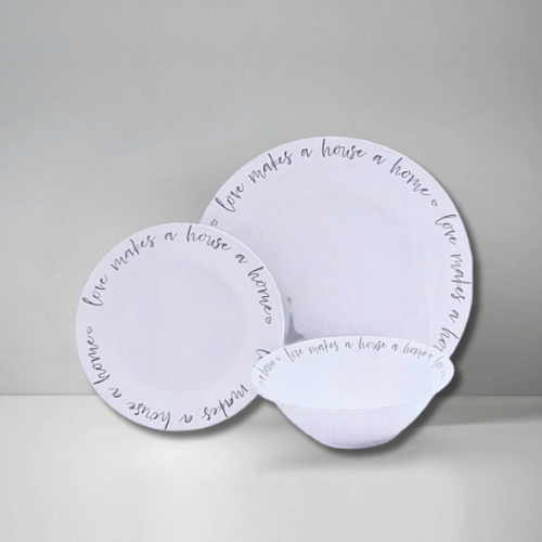 12 Piece Dinner Set – White with Black detailing - TABLEWARE SETS - GENERAL - Beattys of Loughrea