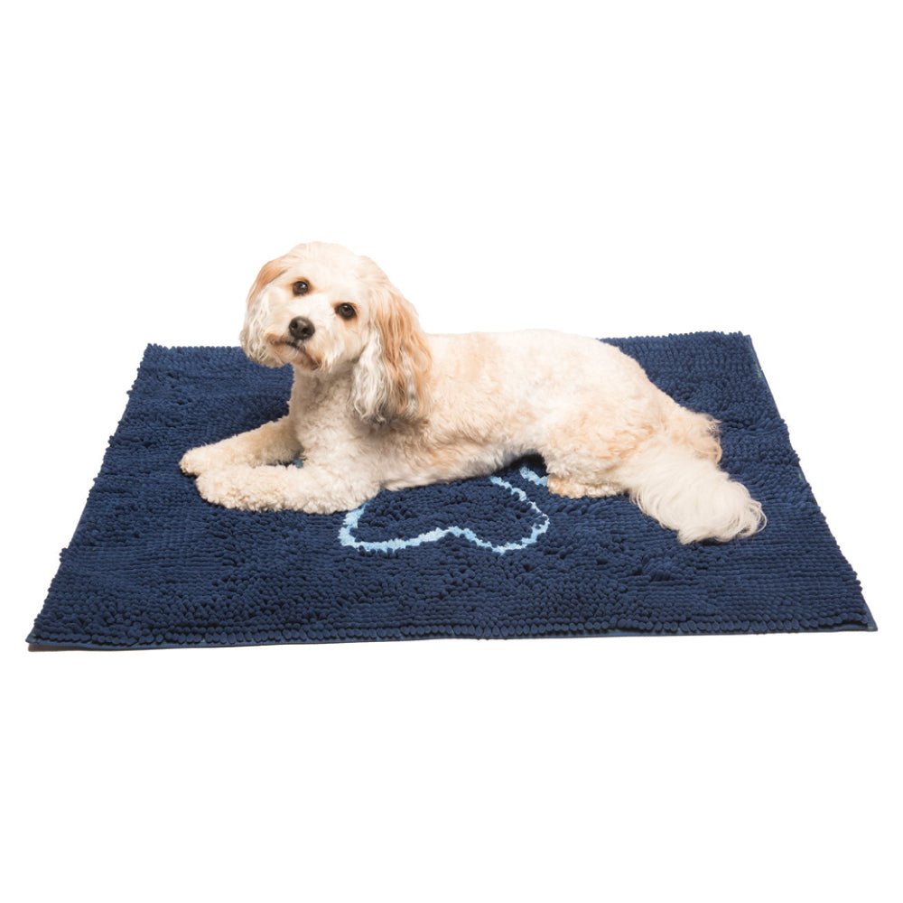 Dirty Dog Door Mat Blue Medium - PET SLEEPING BASKET, BEDS - Beattys of Loughrea