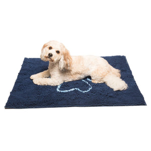 Dirty Dog Door Mat Blue Medium - PET SLEEPING BASKET, BEDS - Beattys of Loughrea