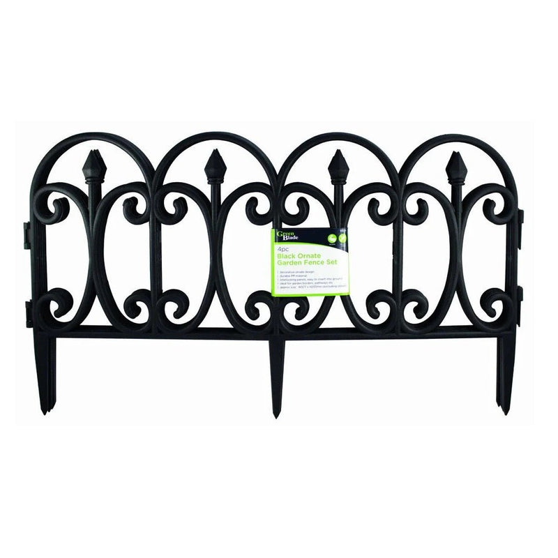 GreenBlade 4pc Black Ornate Garden Fence - SHOVEL/FORK/SPADE/AXE/HATCHET - Beattys of Loughrea