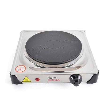 KitchenPerfected 1500W Single Hotplate - Stainless Steel - PLATE/FOOD WARMER HOSTESS TROLLEY - Beattys of Loughrea